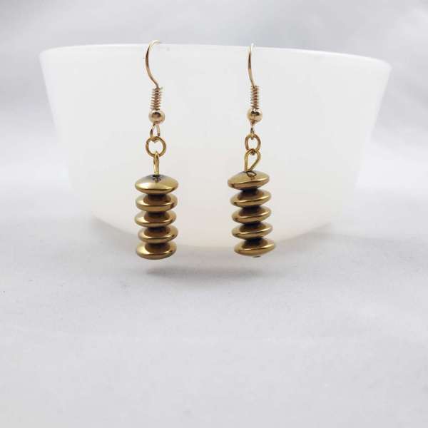Gold Abacus Hematite Bracelet