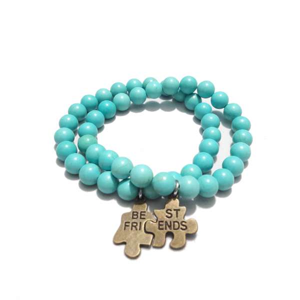 Turquoise Friendship Bracelet Pair