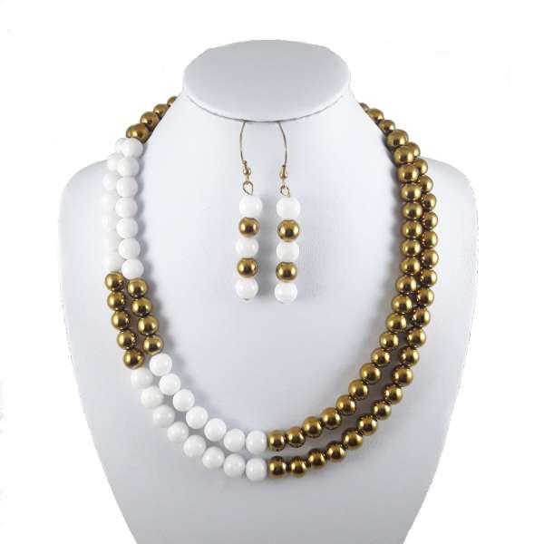 Tridacna Hematite Necklace Set