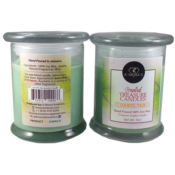 White Tea - 9oz Scented Treasure Candles - Image 2