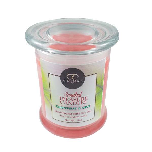Grapefruit & Mint - 9oz Scented Treasure Candles - Image 2